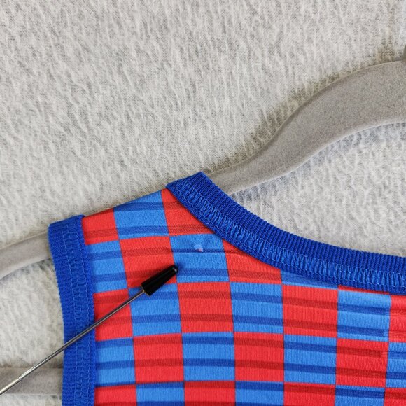 Zumba Top Womens XL Blue Red Jersey Tank Dance League Fitness Aerobics American - Picture 4 of 9